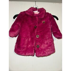 Juicy Couture Girls' Faux Fur Coat Toddler Girl 12 months Pink Winter Outerwear
